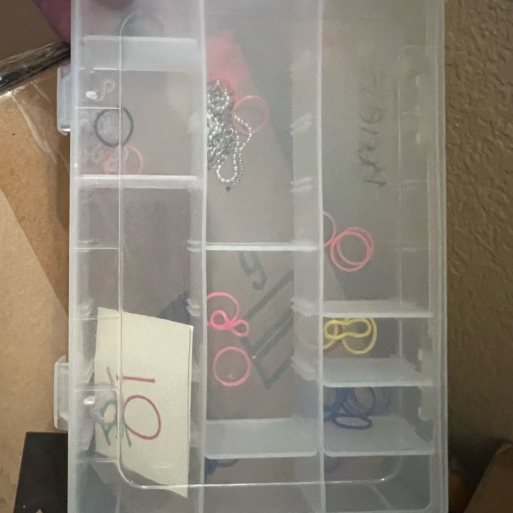 Clear Plastic Storage Organizer with Multicolor Dividers rainbow loom bands